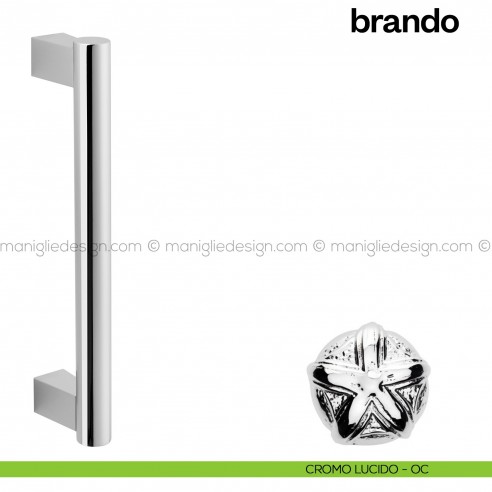 Maniglione per porta Brando Poggi Mariani singolo cromo lucido - OC