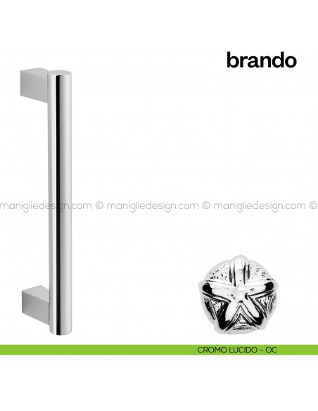 Maniglione per porta Brando Poggi Mariani singolo cromo lucido - OC