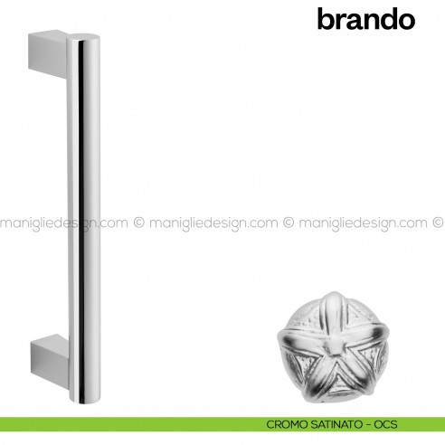 Maniglione per porta Brando Poggi Mariani singolo cromo satinato - OCS