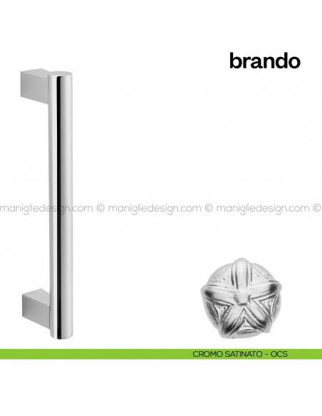 Maniglione per porta Brando Poggi Mariani singolo cromo satinato - OCS