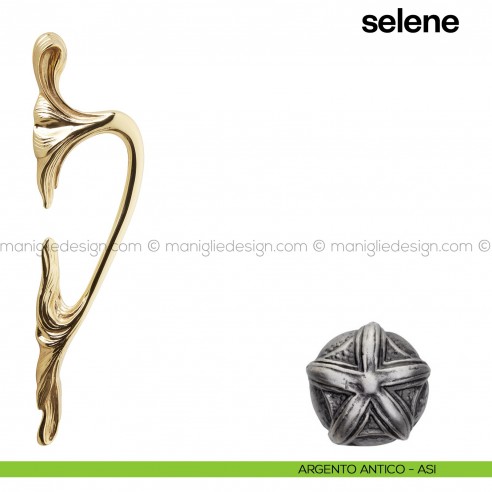 Maniglione per porta Selva Poggi Mariani singolo argento antico - ASI