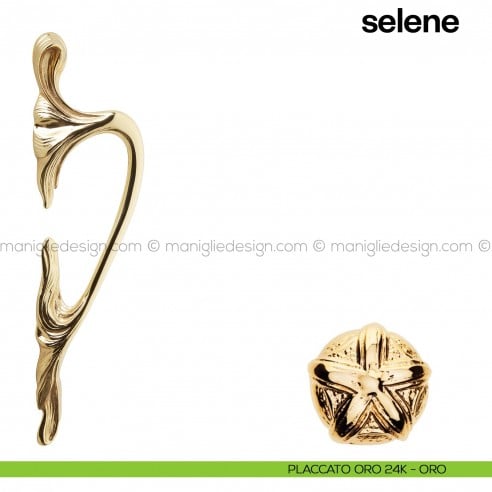 Maniglione per porta Selva Poggi Mariani singolo placcato oro 24K - ORO