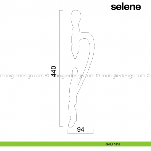 Maniglione per porta Selva Poggi Mariani singolo disegno