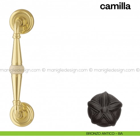 Maniglione per porta Camilla Poggi Mariani singolo bronzo antico - BA