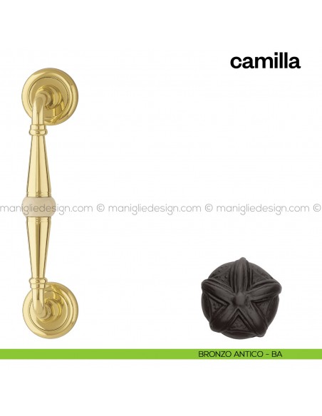 Maniglione per porta Camilla Poggi Mariani singolo bronzo antico - BA
