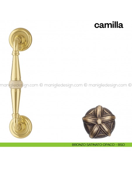 Maniglione per porta Camilla Poggi Mariani singolo bronzo satinato opaco - BSO