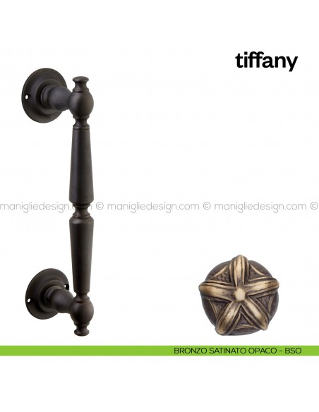 Maniglione per porta Tiffany Poggi Mariani singolo bronzo satinato opaco - BSO
