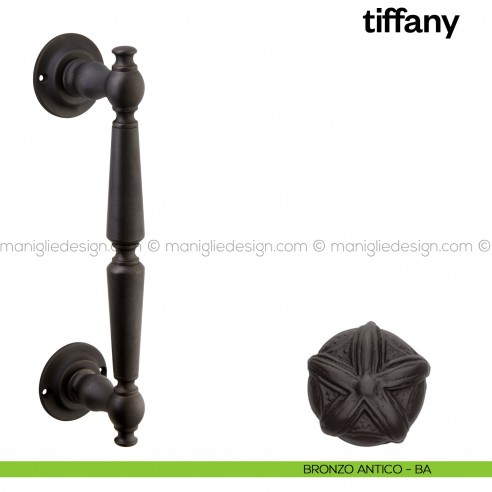 Maniglione per porta Tiffany Poggi Mariani singolo bronzo antico - BA