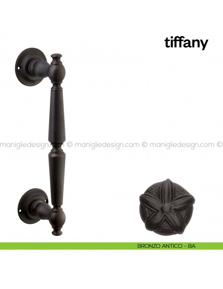 Maniglione per porta Tiffany Poggi Mariani singolo bronzo antico - BA