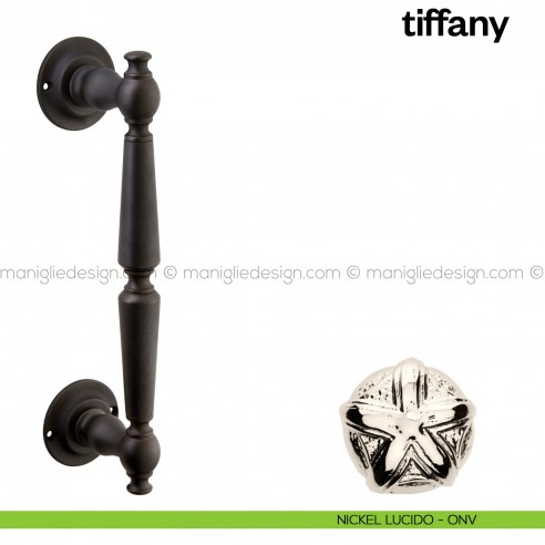 Maniglione per porta Tiffany Poggi Mariani singolo nickel lucido - ONV