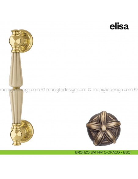 Maniglione per porta Elisa Poggi Mariani singolo bronzo satinato opaco - BSO