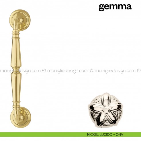 Maniglione per porta Gemma Poggi Mariani singolo nickel lucido  - ONV