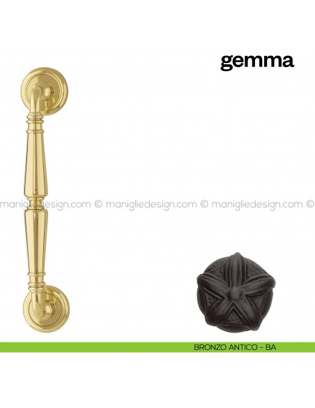 Maniglione per porta Gemma Poggi Mariani singolo bronzo antico - BA