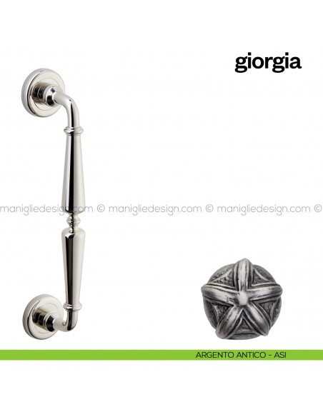 Maniglione per porta Giorgia Poggi Mariani singolo argento antico - ASI