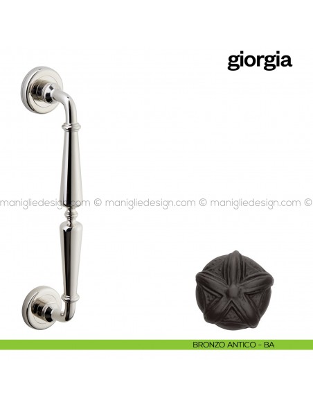 Maniglione per porta Giorgia Poggi Mariani singolo bronzo antico - BA