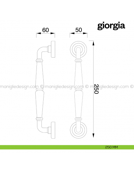 Maniglione per porta Giorgia Poggi Mariani singolo disegno