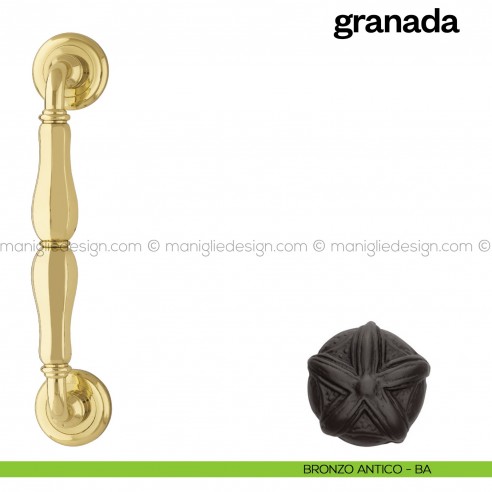 Maniglione per porta Granada Poggi Mariani singolo bronzo antico - BA