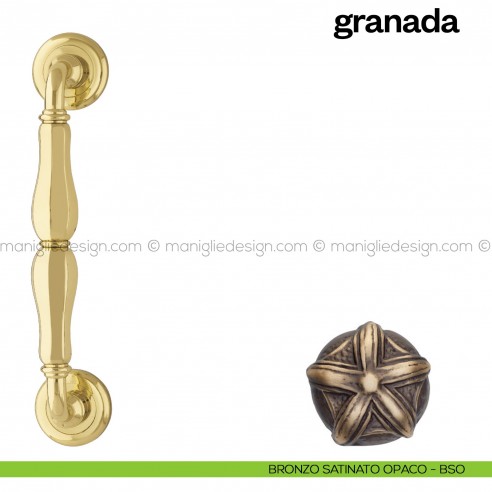 Maniglione per porta Granada Poggi Mariani singolo bronzo satinato opaco - BSO