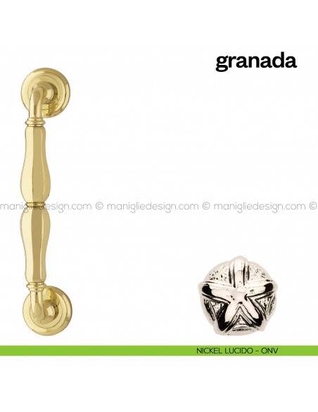 Maniglione per porta Granada Poggi Mariani nickel lucido - ONV