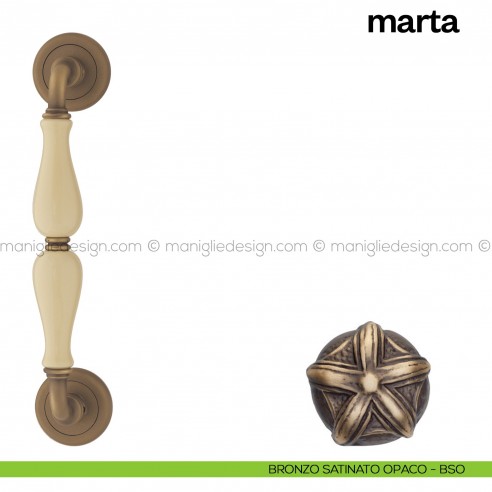 Maniglione per porta Marta Poggi Mariani singolo bronzo satinato opaco - BSO
