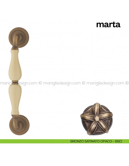 Maniglione per porta Marta Poggi Mariani singolo bronzo satinato opaco - BSO