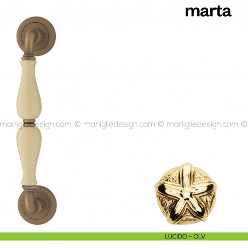 Maniglione per porta Marta Poggi Mariani singolo lucido - OLV