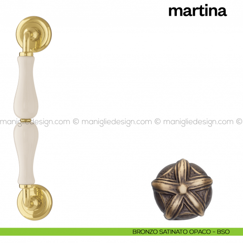 Maniglione per porta Martina Poggi Mariani singolo bronzo satinato opaco - BSO