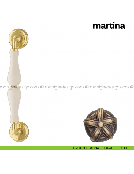 Maniglione per porta Martina Poggi Mariani singolo bronzo satinato opaco - BSO