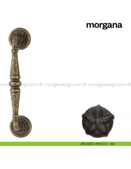 Maniglione per porta Morgana Poggi Mariani singolo bronzo antico - BA