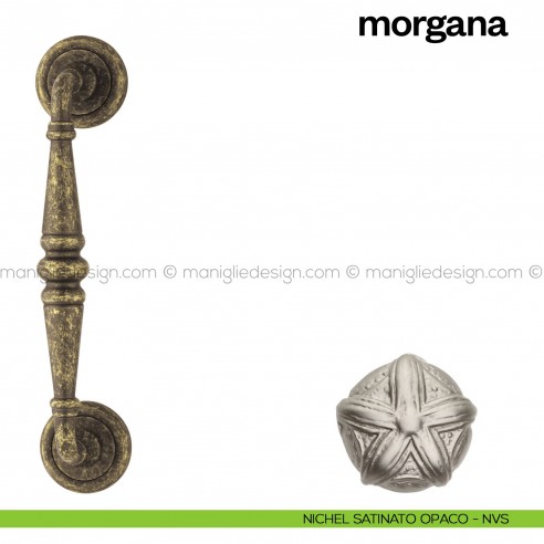 Maniglione per porta Morgana Poggi Mariani singolo nickel satinato opaco - NVS