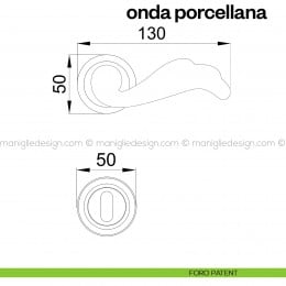 Maniglia in porcellana bianca per porta Onda Poggi Mariani con rosetta tonda 2