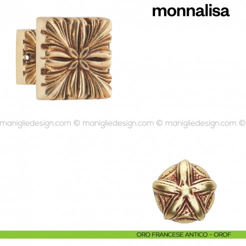 Pomello per porta Monnalisa fisso Poggi Mariani oro francese antico - OROF