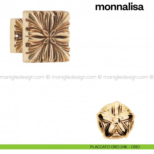 Pomello per porta Monnalisa fisso Poggi Mariani placcato oro 24K - ORO