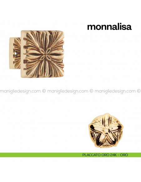 Pomello per porta Monnalisa fisso Poggi Mariani placcato oro 24K - ORO