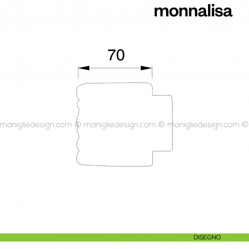 Pomello per porta Monnalisa fisso Poggi Mariani disegno