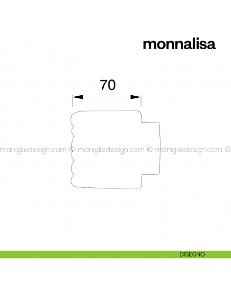 Pomello per porta Monnalisa fisso Poggi Mariani disegno