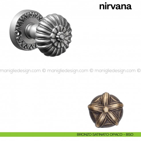 Pomello per porta Nirvana girevole Poggi Mariani bronzo satinato opaco - BSO