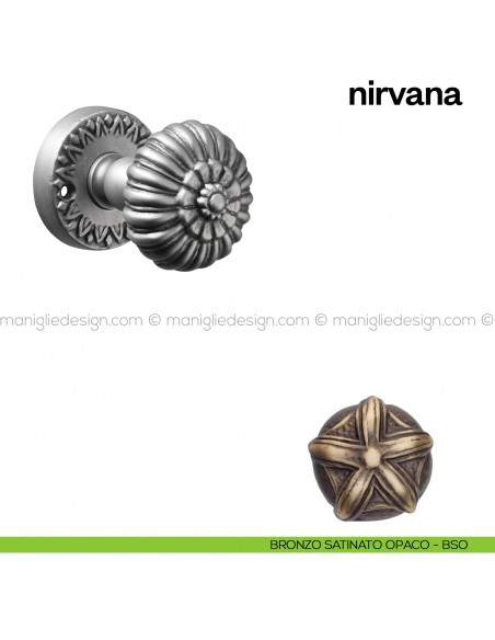 Pomello per porta Nirvana girevole Poggi Mariani bronzo satinato opaco - BSO