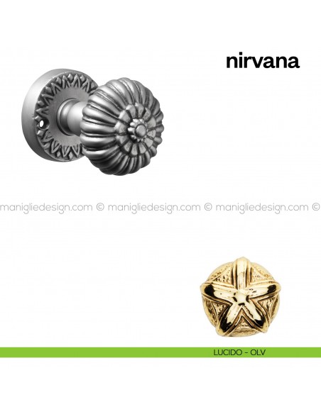 Pomello per porta Nirvana girevole Poggi Mariani lucido - OLV