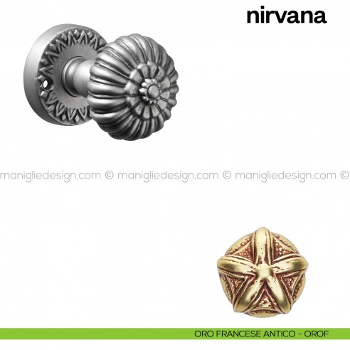 Pomello per porta Nirvana girevole Poggi Mariani oro francese antico - OROF