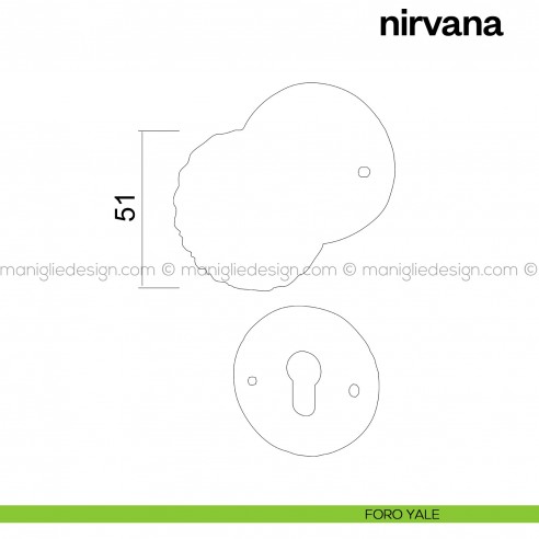 Pomello per porta Nirvana girevole Poggi Mariani foro yale