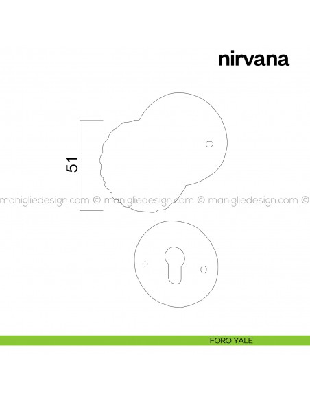 Pomello per porta Nirvana girevole Poggi Mariani foro yale