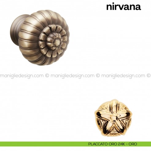 Pomello per porta Nirvana fisso Poggi Mariani placcato oro 24K - ORO