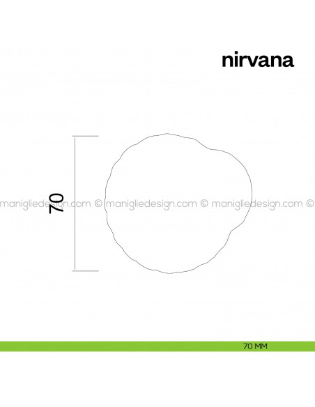 Pomello per porta Nirvana fisso Poggi Mariani disegno