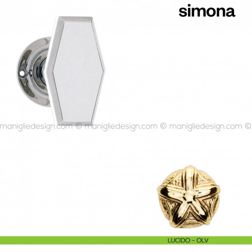 Pomello per porta Simona fisso Poggi Mariani lucido - OLV