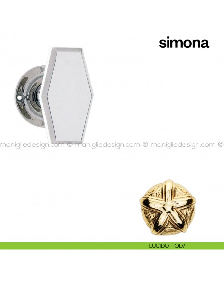 Pomello per porta Simona fisso Poggi Mariani lucido - OLV