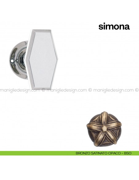 Pomello per porta Simona fisso Poggi Mariani bronzo satinato opaco - BSO