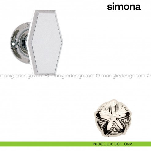 Pomello per porta Simona fisso Poggi Mariani nickel lucido - ONV