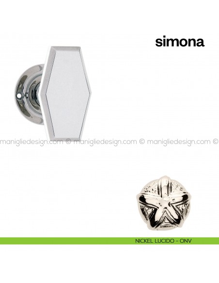 Pomello per porta Simona fisso Poggi Mariani nickel lucido - ONV