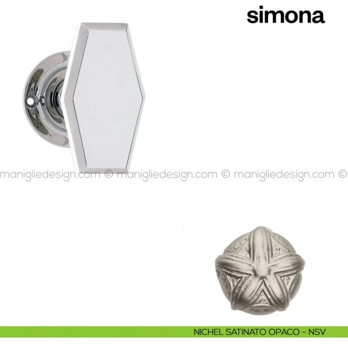 Pomello per porta Simona girevole Poggi Mariani nickel satinato opaco - NSV